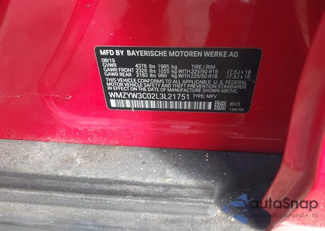 2020 Mini Countryman Cooper из США, поврежденный, VIN WMZYW3C02L3L21751